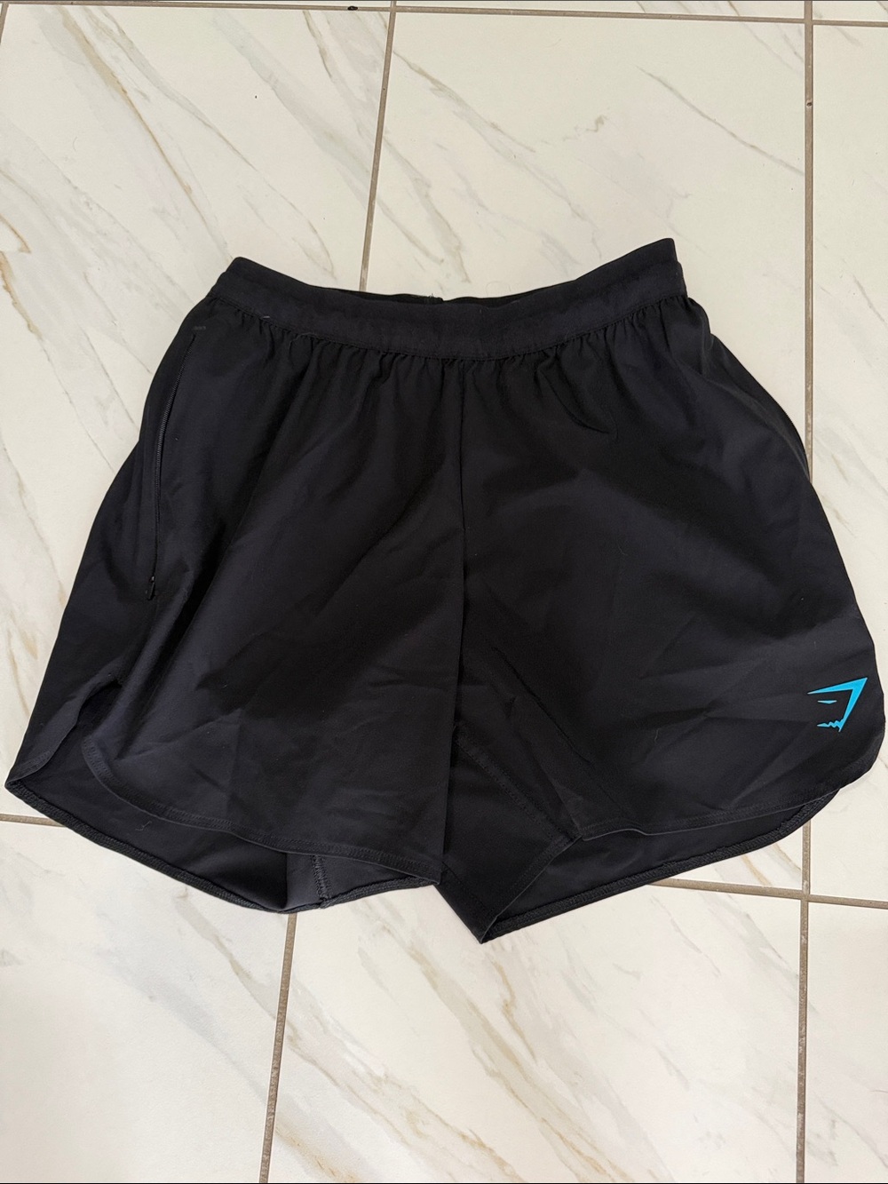 Gymshark Black Men's Training Shorts with Teal Logo
